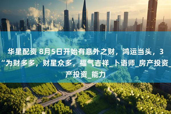 华星配资 8月5日开始有意外之财，鸿运当头，3生肖“为财多多，财星众多，福气吉祥_卜语师_房产投资_能力